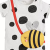 Children's Bee Applique Polka Dot T-Shirt - White