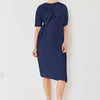 Marina West Swim Pleated Dolman Sleeve Dress - Navy