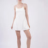 VERY J Mesh Detail Tennis Mini Active Dress with Shorts Inside - White