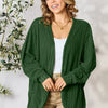 Basic Bae Full Size Ribbed Cocoon Cardigan - Dark Green