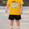 Children's Car Graphic Short Sleeve T-Shirt - Yellow