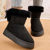 Round Toe Platform Boots - Black