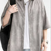 Men's Plus Size Casual Tie-dye Short Sleeve Shirt - Brown