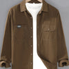 Men's Plus Size Button Up Long Sleeve Shirt - Brown