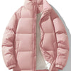 Men's Plus Size Zip Up Winter Puffer Jacket - Dusty Pink