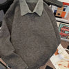 Men's Ribbed Hem Long Sleeve Sweater - Gray
