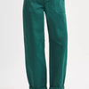 RISEN High Rise Ankle Cuffed Barrel Pants - HUNTER GREEN