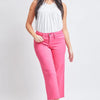 YMI Jeanswear Full Size Mid-Rise Hyperstretch Cropped Straight Pants - FieryCoral