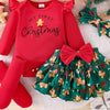 Children's My First Christmas Ruffle Sleeve Set - Green