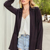 Kori America Open Front Long Sleeve Blazer - Black