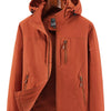 Men's Plus Size Outdoor Hooded Windproof Jacket - Brick Red