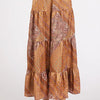 Mittoshop Paisley Patchwork Print Satin Maxi Skirt - Hazelnut