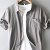 Men's Plus Size Button Up Short Sleeve Shirt - Grey