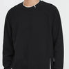Men's Plus Size Contrast Crew Neck Sweatshirt - Black