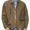 Men's Full Size Button Up Long Sleeve Jacket Plus Size - Taupe