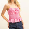 HYFVE Poplin Smocked Waist Summery Cami Top - PINK