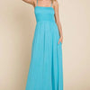 Culture Code Full Size Smocked Cami Maxi Dress with Pockets - Pastel Teal