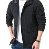 Men's Plus Size Casual Zip Up Hooded Jacket - Black