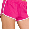 Zenana Elastic Waistband Dolphin Shorts - HOT PINK