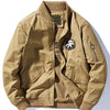 Men's Plus Size Casual Zip Up Bomber Jacket - Khaki