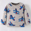 Children's Airplane Print Long Sleeve T-Shirt - Gray
