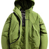Men's Full Size Hooded Padded Winter Coat Plus Size - Yellow-Green