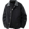 Men's Plus Size Contrast Collar Casual Jacket - Black
