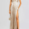 Split Sweetheart Neck Tube Maxi Dress - Beige