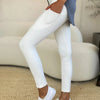 Wide Waistband Sports Leggings - White