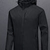 Men's Plus Size Zip Up Long Sleeve Hooded Jacket - Black