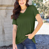 Basic Bae Full Size V-Neck Short Sleeve T-Shirt - Matcha Green