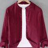 Men's Plus Size Button Up Long Sleeve Shirt - Wine Red