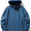 Men's Plus Size Hooded Waterproof Zip Up Jacket - Peacock Blue