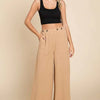 Culture Code Full Size High Waist Wide Leg Cargo Pants - Iced Coffee