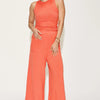 Basic Bae Full Size Ribbed Tank and Wide Leg Pants Set - Orange