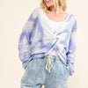 And The Why Blue Tie Dye Twisted Sweater - BLUE