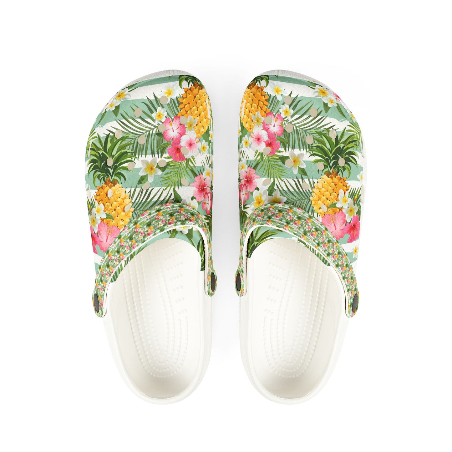 Tropical Print EVA Foam Rubber Shoes, Comfortable Summer Footwear, Beach Sandals, Garden Clogs, Casual Outdoor Shoes