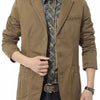 Men's Plus Size Casual Button Up Blazer - Khaki