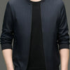 Men's Plus Size Zip Up Long Sleeve Jacket - Blue