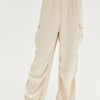HYFVE Approach Satin Drawstring Hem Cargo Pants - Alpaca