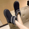 Cozy Plush-Lined Winter Ankle Boots - Black