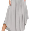 Zenana Woven Crinkle Smocked Waist Maxi Skirt W Pockets - LT GREY