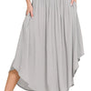 Zenana Woven Crinkle Smocked Waist Maxi Skirt W Pockets - LT GREY