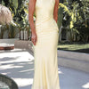 Satin Sleeveless Maxi Dress - Yellow