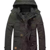 Men's Full Size Warm Hooded Parka Coat Plus Size - Green