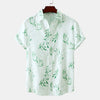 Men's Plus Size Printed Short Sleeve Casual Shirt - Gum Leaf