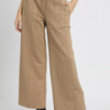 Umgee Cable Knit Textured Wide Leg Pants - TAUPE