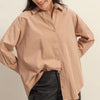 HYFVE Button Down Long Sleeve Shirt - Tan