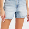 Risen Full Size High Rise Denim Shorts - Light