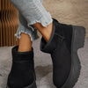 Round Toe Platform Boots - Black